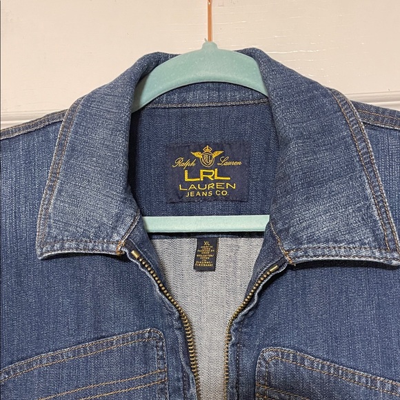 Ralph Lauren Dark Blue Denim Zippered Jacket - Picture 2 of 8